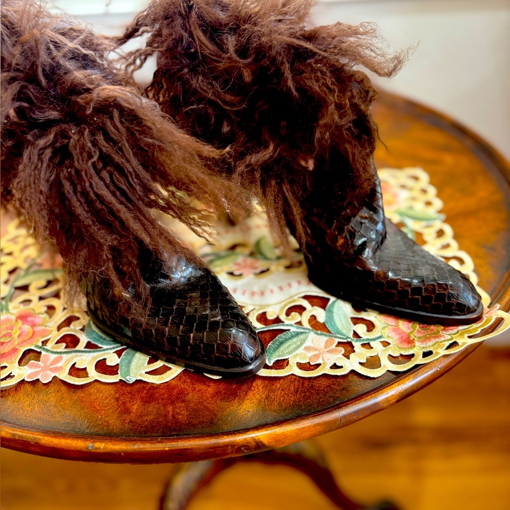 Bally Dark Brown snake skin Heeled Boots